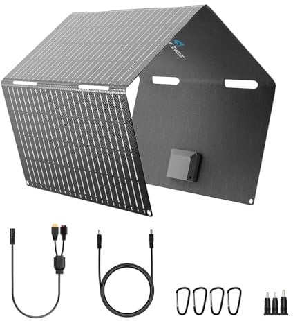 60W Tragbares Faltbares Solarpanel mit USB 18V DC Ausgang für Power Station | 3,53lbs, ETFE 23,5% Wirkungsgrad, IP67, PD3.0 USB-C & QC3.0 USB-A Schnellladung, für Camping, Wohnmobil, Notfälle mit XT60