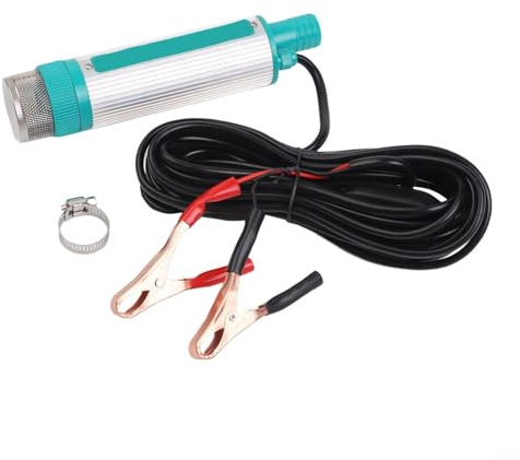 Shophubio Submersible Electric Fuel Transfer Pump 12V 24V DC Diesel Oil Water Pump 30L Min 5m Lift Portable with Power Cord for Home Office Use(A)