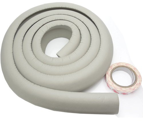 AKORD 2 Metre Grey Edge Protector, Foam Corner & Edge Guard for Baby Proofing Furniture, Tables, and TV Cabinets – Child Safety Bumper Strip for Sharp Edges