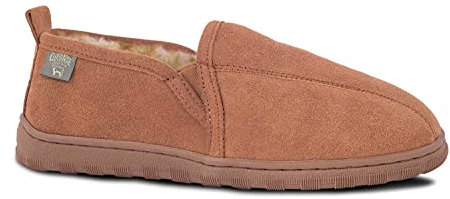 Cloud Nine Men's Romeo Sheepskin Slippers with Suede Upper, Chesnut - 12