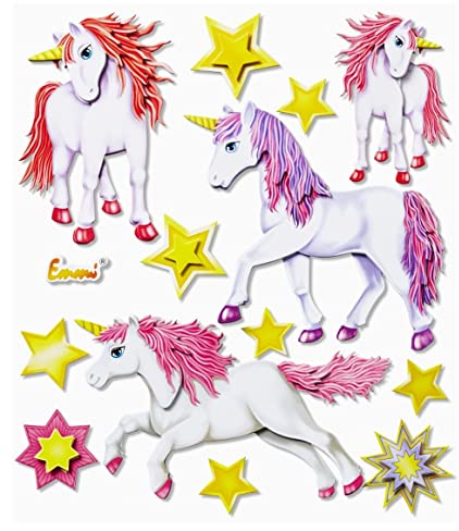 3 D Sticker XXL, Einhorn