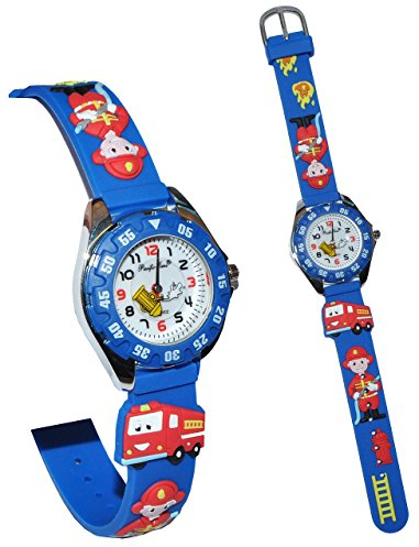 alles-meine.de GmbH Kinderuhr/Armbanduhr - Feuerwehr & Feuerwehrmann - mit Silikon Armband