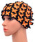Medifier Cuffia da nuoto vintage floreale petalo retrò stile cuffia da bagno per le donne arancione