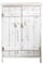 Rebecca Mobili Meuble de Rangement Buffet 2 Ports Bois Blanc Retrò Bain Chambre à Coucher Salon - 70 x 51 x 30 cm (H x L x P) - Art. RE4573