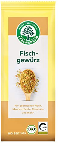 Lebensbaum Fischgewürz, Bio-Gewürz, zum Würzen von Scampis, Bratfisch und Muscheln, pikanter fein würziger Geschmack, 60 g