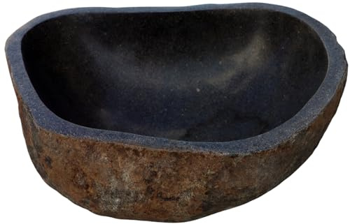 GURU SHOP Flußstein Schale, Vogeltränke ca. 30 cm - 9