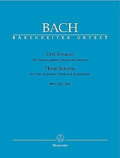 3 Sonate – arrangiamento per viola da gamba – (Viola) – Cembalo [Note musicali/holzweißig] Compositore: Bach Johann Sebastian