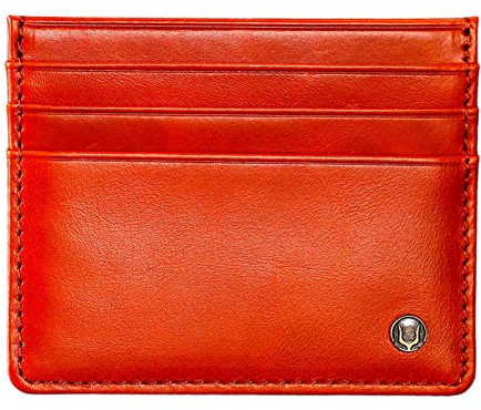 Cronus & Rhea - Porta Carte in Pelle (Argos) - Biglietti da Visita D'Identità di Credito - Con Scatola Regalo - Uomini Donne (Cognac)