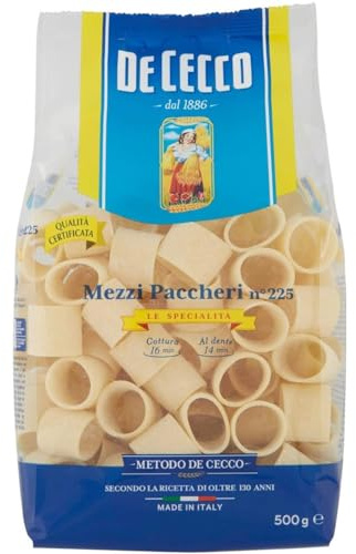 10x Pasta De Cecco 100% Italienisch mezzi paccheri n. 225 Nudeln 500g