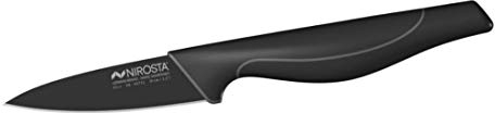 Nirosta Cuchillo Patatero, especial para Pelar Patatas, cortar Frutas y Verduras, Cuchillo Profesional, Acero Inoxidable y Mango en Polipropileno, Color Negro, 9-20 cm