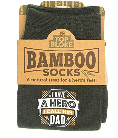 Top Bloke Mens Gift Socks for Him - A Natural Bamboo Treat for a Hero's Feet (Dad)