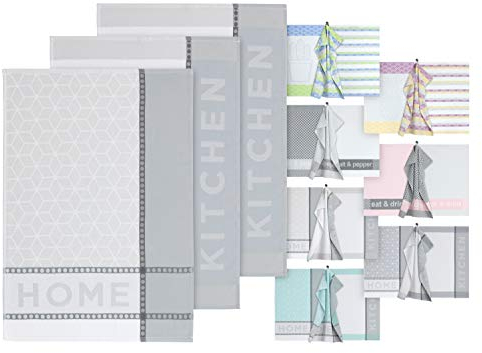 Dyckhoff 3er Set Küchentücher - Geschirrtücher in Markenqualität 1449.2047, Home & Kitchen Taupe