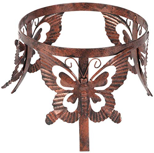 Lily's Home Kugelständer aus Metall für 25,4 oder 30,5 cm große Gartenkugeln aus Metall und Glas, 14 cm hoch (Schmetterling)