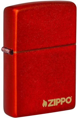 Zippo Windproof Lighter, Red Logo, Glow-in-the-Dark, Colour Image, Refillable, Reusable, Windproof Design, Gift Box, Made in USA