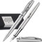Pelikan - Kugelschreiber und Füller im Set Farbe Silbermatt mit Gravur als Geschenk & Wunschsymbol Geschenkverpackung Schreibgeräte-Set Jazz Elegance Silber 1 Kugelschreiber1 Füllhalter PS61