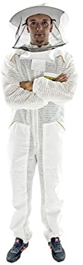 LYSON Imkeranzug aus Mesh und Baumwolle Imkeroverall mit abnehmbarem Hut belüftet Imkerbekleidung, Imkerjacke mit Reißverschluss Grösse XXL