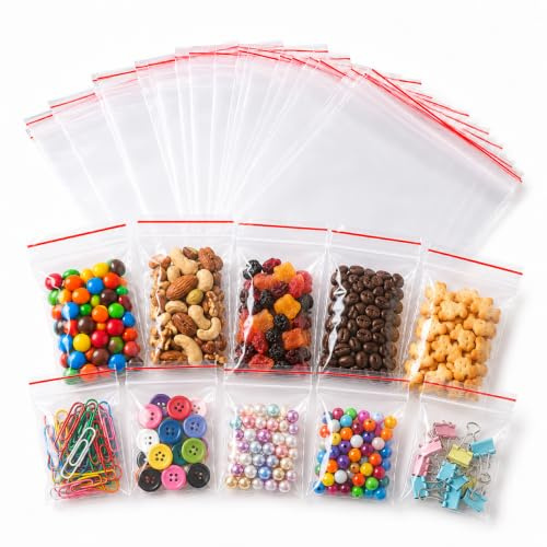 Pakomat Zip Beutel 100 stücke, Reißverschlusstaschen, Schnappverschluss, Druckverschluss, Beutel für verschiedene Materialien geeignet, Verpackungsbeutel, Polyethylenbeutel (20x30 cm)