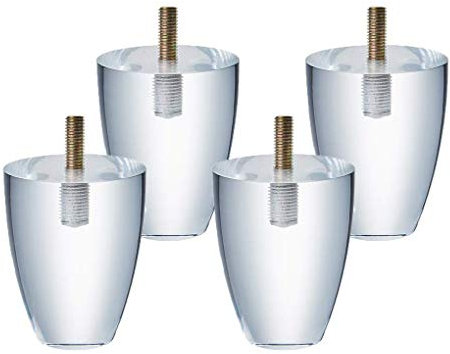 SBTXHJWCGLD Acrylique Meubles Jambes Canapé Armoire Meubles Jambes Pieds Verre Clair DIY Pieds De Remplacement pour Bibliothèque Table Armoire Café Thé Bar Tabouret Chaise Pieds, 4 Pcs