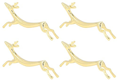 Goldene Essstäbchenhalter, 4 Stk. Zinklegierung, Essstäbchenablage, Messerablage, Orks, Geschirrablage für Home Restaurant Party(Reh)