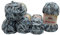 Chenille 5 x 100 Gramm Himalaya Dolphin Tweed Strickwolle, 500 Gramm Baby- Wolle zweifarbig gesprenkelt (hellblau schwarz 92007)
