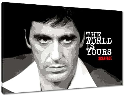H149M_PC1L Kunstdruck auf Leinwand The World Is Yours Pacino, 90 x 60 cm