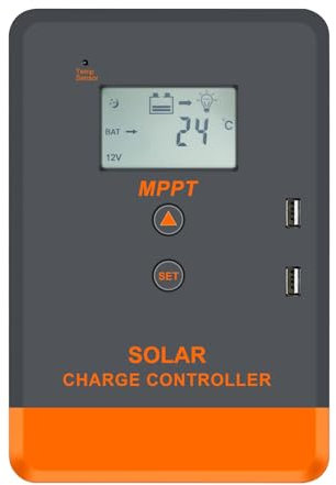 20Amp MPPT Solar Charge Controller 12V 24V AUTO Charge Regulator Intelligent Regulator With LCD Display for AGM, Gel, Flooded and Lithium Battery Charging