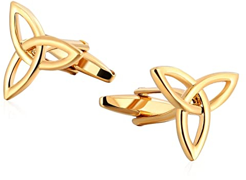 Stfery Manschettenknöpfe Gold Knoten, Manschettenknöpfe Hochzeit Edelstahl Cufflinks Keltisch Anzug Accessoires Schmuck Geschenk