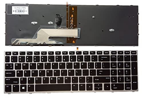 HP Probook 450 G5/455 G5/470 G5 Laptop US Keyboard Silver Frame Backlit