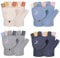 SATINIOR 4 Paar Damen Fingerlose Handschuhe mit Flip Winter Warme Strick Fingerlose Fäustlinge Umklappbar Dicke Regenbogen Handschuhe