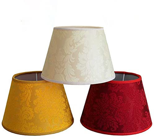 Generico LUCECLASS | cappello paralume paraluce per lampada tondo nuovo in tessuto pregiato damascato su pvc disponibile in 3 colori: panna, bordeaux e giallo ocra.(DIAM.45 CM. ATTACCO E27, AVORIO)