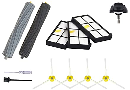 Kit di accessori di ricambio per iRobot Roomba 800 900 Series 850 805 860 861 866 870 871 880 890 960 980 981 985 Accessori per aspirapolvere, 1 ruota dentata, spazzola a rullo, 4 spazzole laterali