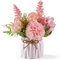Fiori artificiali in vaso, rosa, piccolo vaso di ceramica finto piante di fiori finti decorazione da scrivania per interni e ufficio, ortensie finte decorazione per tavolo, libreria, camera da letto,