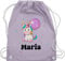 Turnbeutel Rucksack - Geschenk Einhorn personalisiert I Einhörner I Unicorn I Geburtstag - Unisize - Pastell Lila - personalisierte tasche kinder einhornrucksack unicorns name beutel kindergarten