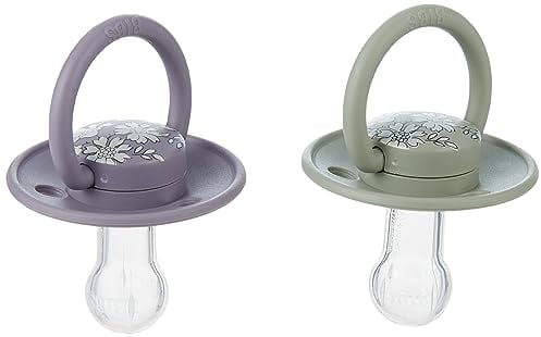 BIBS De Lux Schnuller 2er-Pack, BPA-frei, Kirschform Nippel. Silikon, Hergestellt in Dänemark, Einheitsgröße (0-36 Monate), Capel Sage
