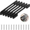 Lxoraziy 6 Pack Kitchen Door Handles, 192mm Hole Centre Flat Black Cabinet Handles, Aluminum Alloy Furniture Drawer Pulls (Screws Included)