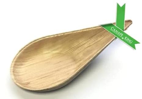 100Pcs Disposable Wooden Spoons - Biodegradable 10cm Tear Drop Bamboo Spoons Disposable Eco-Friendly Plastic Free - Ideal Wooden Spoon for Parties, Appetisers, Dessert Spoons