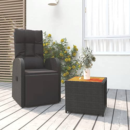 Festnight Gartensessel Rattan mit Liegefunktion Liegesessel Outdoor Liegestuhl Balkonstuhl mit Tisch Gartenstuhl Stahl Bistrostuhl Terassenstuhl Garten Stühle Balkon Terrasse