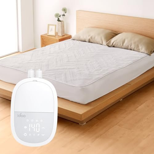 iDOO Electric Blanket Double King Size, Smart Adjustable Water Tank Heating Mattress Toppers, 12h Timer Setting, Warm Water Circulation Technology, Silent Design, Sleep & Drying Mode-200 x 150 cm