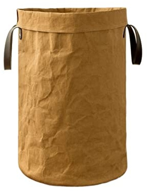 Wäschekorb Wäschesammler Wäschesack Wäschekorb, Aufbewahrungskorb Für Schmutzige Kleidung, Wasserdichter Papier-Wäschekorb Für Zuhause Wäschebox Wäschetonne Wäschekörbe ( Color : Brown , Size : 40*60c