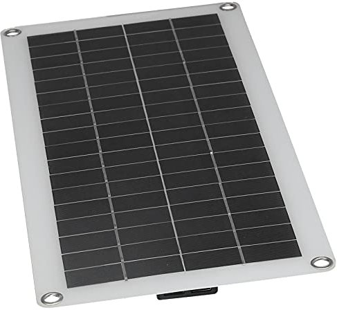 Pannello Solare da 20 W 18 V, Caricabatterie Solare Monocristallino Ad Alta Efficienza per Caricare Batterie per Barche, Roulotte,