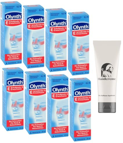 Olynth Nasenspray 0,1% Sparset mit 8 x 15 ml inkl. einer hochwertigen Handcreme der Rathaus Apotheke