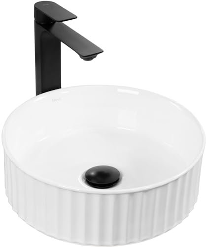 Rea Charlotte Aufsatzwaschbecken für Badezimmer, 365 x 365 x 120 mm, Keramik (weiß)