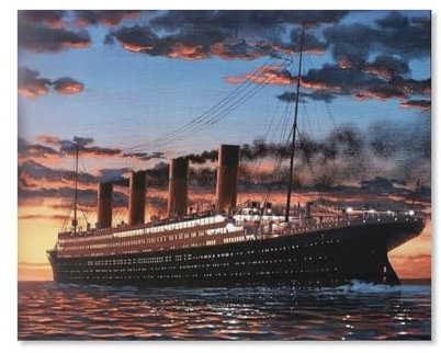 HAIDU 5D DIY Diamond Painting Malerei Kits Erwachsene Kinder nach Anzahl Stickerei Titanic Mosaic Pictures Leinwand Kunsthandwerk Zuhause/Büro/Hotel Dekor Wand Wohnzimmer(Round Diamond) 30x40cm-151