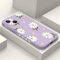 LEECG per iphone 13 Mini Cover Modello di Fiore Fodera in Microfibra Morbido Silicone Liquido Sottile Cover per iphone 13 Mini-Margherita Viola