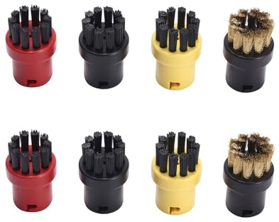 Eucteje 8 Stück Rundbürstenset Rundbürste Dampfreinigungsbürste Bürste Set Ersatzteile Kompatibel mit Kärcher Dampfreiniger Zubehör SC1 SC2 SC3 SC4 SC5 SC7 CTK10