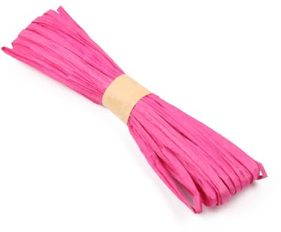 20m Raffiabast,Naturbast Bast Raffia Bastband Natur Raffiabast Natur Florbast Raffiabast zum Basteln Für Geschenkbox Festival Geschenk Dekoration Verpackung,Rosenrot