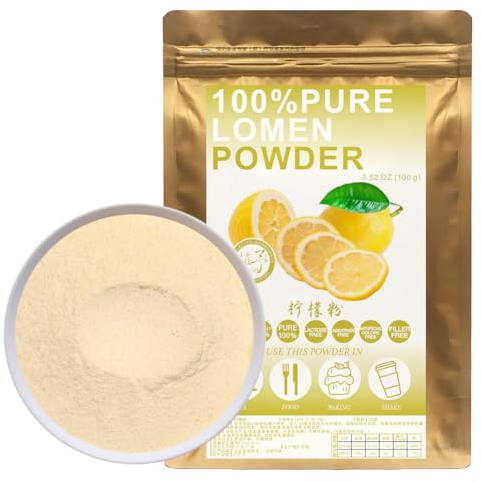 100% Natural Pure Lemon Powder 100g/3.52oz 柠檬粉 Lemon Juice Dried Powder for Smoothies, Shakes, Baking & Drinks,| Free from Preservatives, No Added Sugar