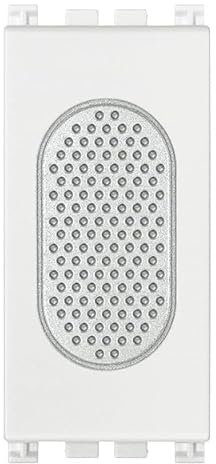 Vimar 19370.SR.B ARKÉ Suoneria/ronzatore, funzione settabile staccando e ruotando il coperchio di 180°, alimentazione 12 V~ (SELV) 50-60 Hz, bianco
