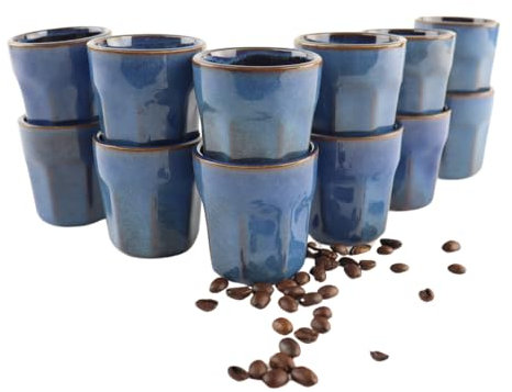 OTIX Espressotassen - ohne Ohr - 12er Set - Keramik - 80 ml - Tassen - Kaffeetassen - BLUETT