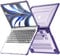 TECHGEAR Case Compatible for MacBook Air 13.6 inch 2025/2024/2022 Protective Snap-On Tough Hard Shell Cover with Kick Stand for Model A3240 M4 / A3113 M3 / A2681 M2 Clear Shockproof Tough Case, Purple